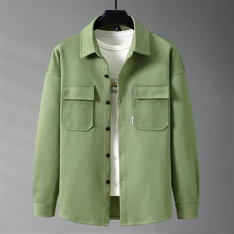 maoxiangshop Plus Size 8XL 10XL Shirts Men Green Shirt Jacket Autumn Long Sleeve Shirts Male Fashion Causal Jacket Big Size 8XL 10XL