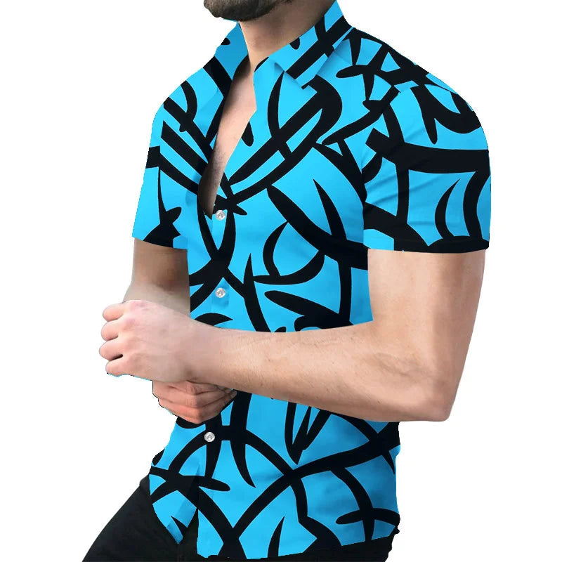 maoxiangshop 3D printed men's shirt New high quality Hawaiian Baroque short sleeve tops