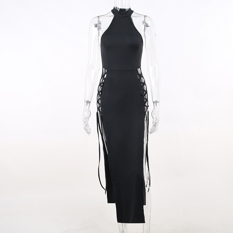 maoxiangshop Elegant Black Sleeveless Bandage Sexy Dress for Women Club Party Backless Tank Dresses Skinny Fashion Summer Dresses