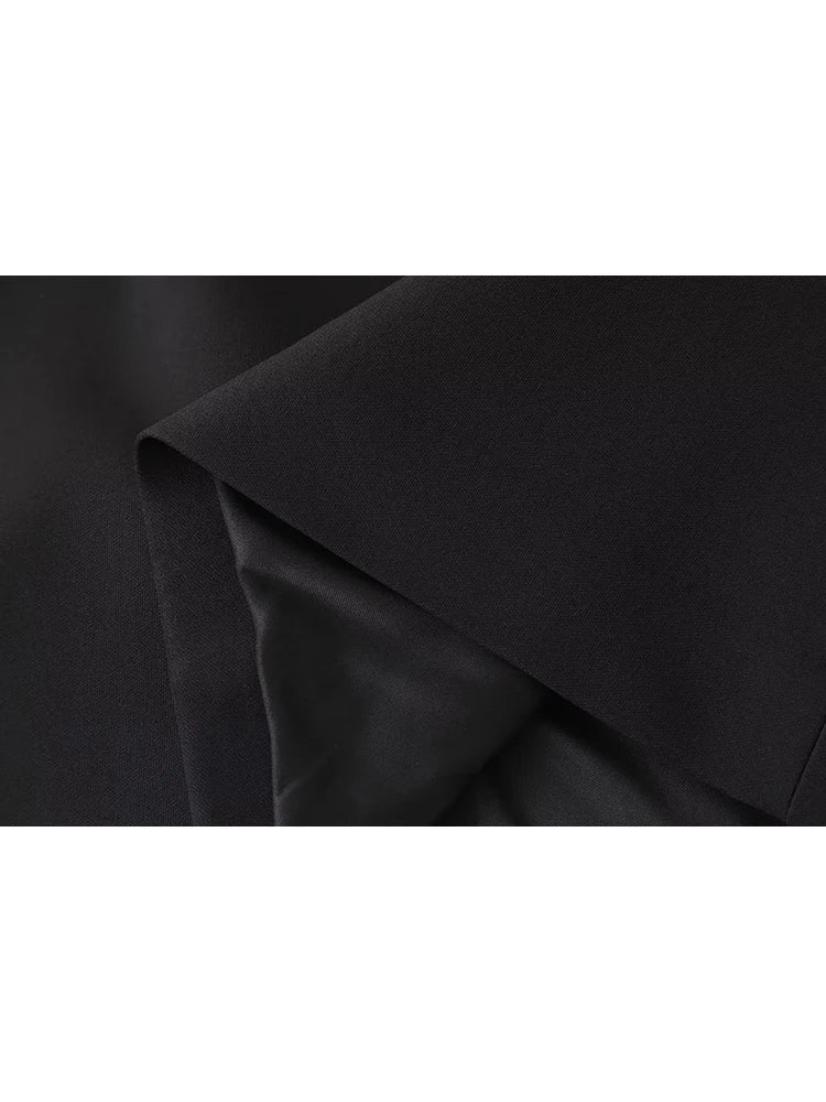 maoxiangshop - Girls Cute Jewelry Decoration Fashion Black Mini Skirts 2024 Womens Summer Casual High Waist Black Short Skirt