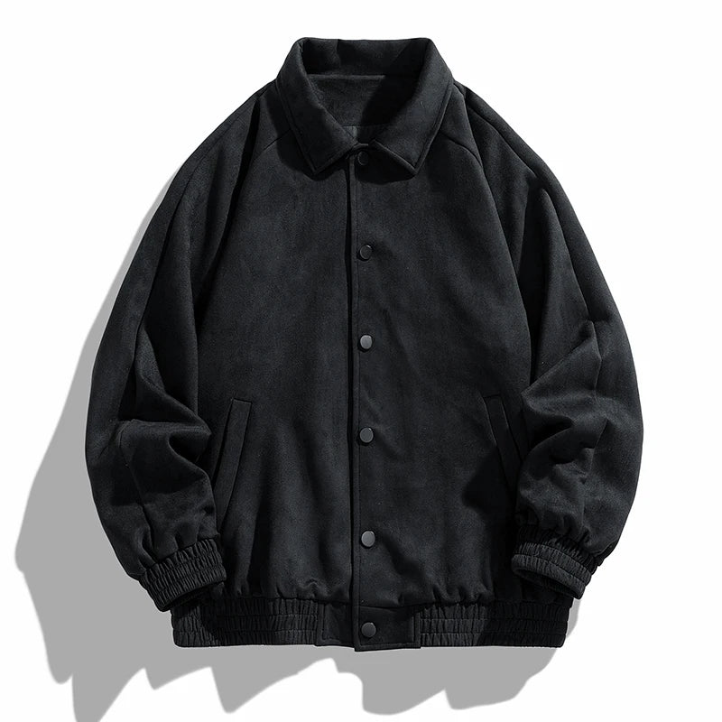 maoxiangshop 2024 New Listing Oversized Aviator Jacket Fashion Casual Suede Flip Lining Slim Quality Men'S Spring And Fall Loose Work Coat