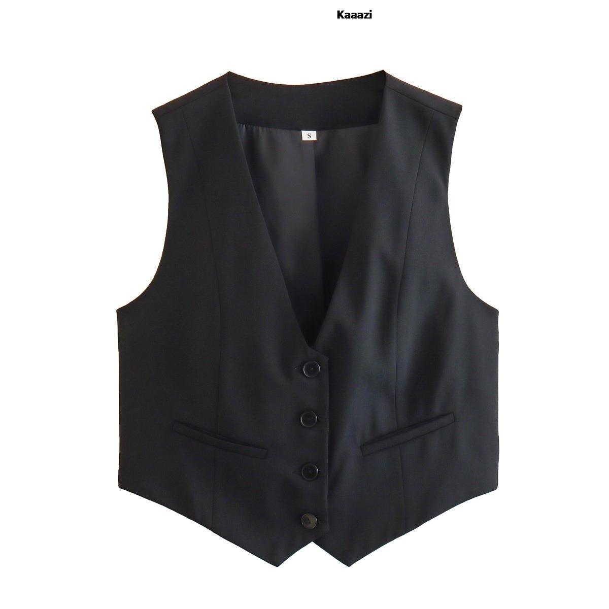 Elegant Fashion Women's Vest 2023 Sleeveless Vests For Women Summer V-Neck Single-breasted Ladies White Casual Tops Coats Chic