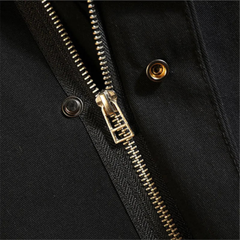 maoxiangshop Spring Men's Windbreaker New Hooded Zipper Jackets Cargo Trench Coat Mens Casual Autumn Fashion Streetwear Cotton Jacket
