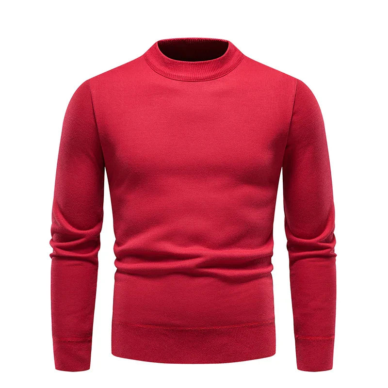 maoxiangshop Men's Pullover Soft Sweater Winter Velvet Shirts Brand Clothing Knitted Fleece Warm Cold Blouse Slim Fit Bottom Shirts
