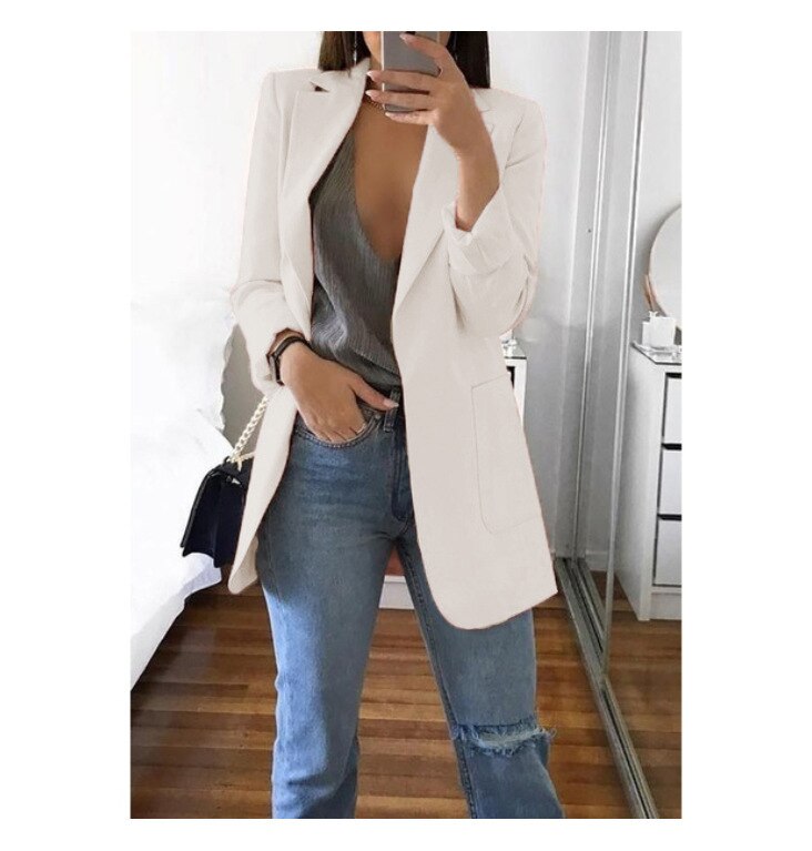 Spring and Summer New Lapel Ladies Suit Jacket Commuter Professional Office Temperament Suit Jacket Casual Jacket Office