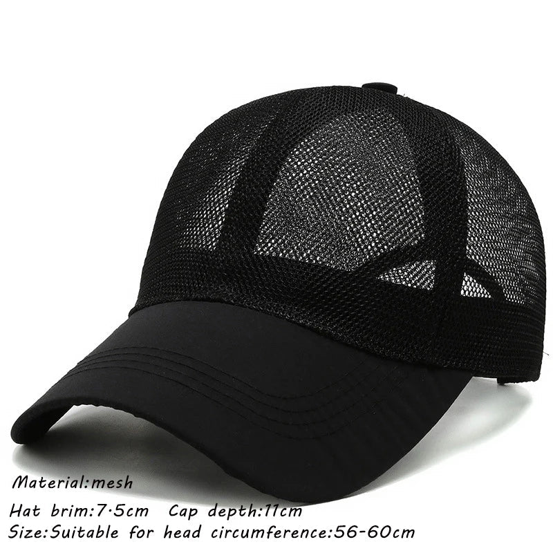 maoxiangshop Summer Full Mesh Baseball Cap Unisex Trucker Cap Trucker Caps Men Fishing Hat Quick Dry Golf Running Hat Adjustable Snapback Hat