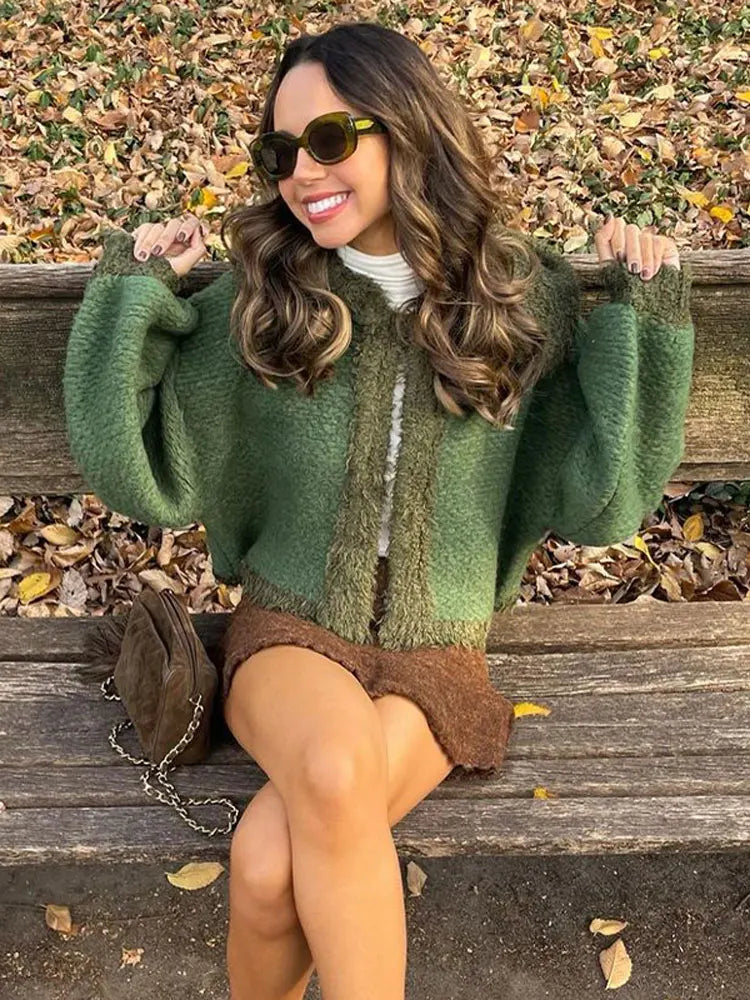 maoxiangshop - Elegant Solid Round Neck Loose Warm Coat Women Fashion Long Sleeve Soft Thick Jackets Winter Chic Office Ladies Overcoat