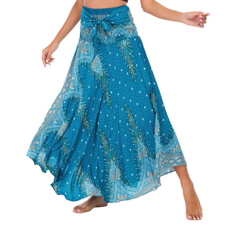maoxiangshop Fashion Skirts Women Clothes Roupas Saia Bottom Women Skirt New Sexy Woman Long Jupe Bohemian Boho Flowers Elastic Waist Faldas