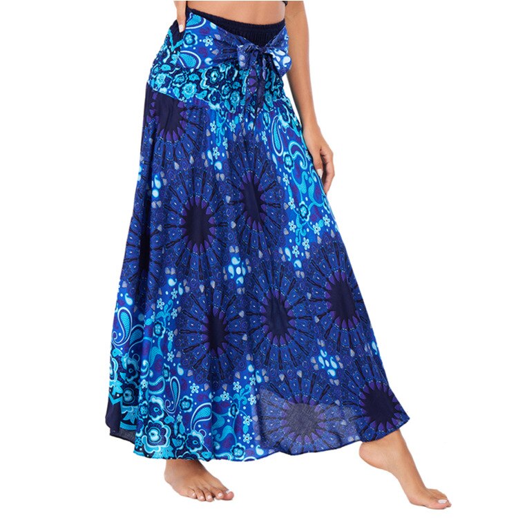 maoxiangshop Fashion Skirts Women Clothes Roupas Saia Bottom Women Skirt New Sexy Woman Long Jupe Bohemian Boho Flowers Elastic Waist Faldas