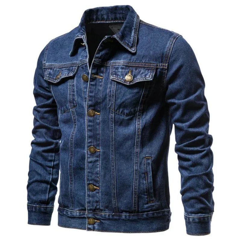 maoxiangshop New Autumn Men's Casual Workwear Jeans Jacket Loose Casual Versatile Youthful Male Solid Color Tops Dnim Mens Outwear
