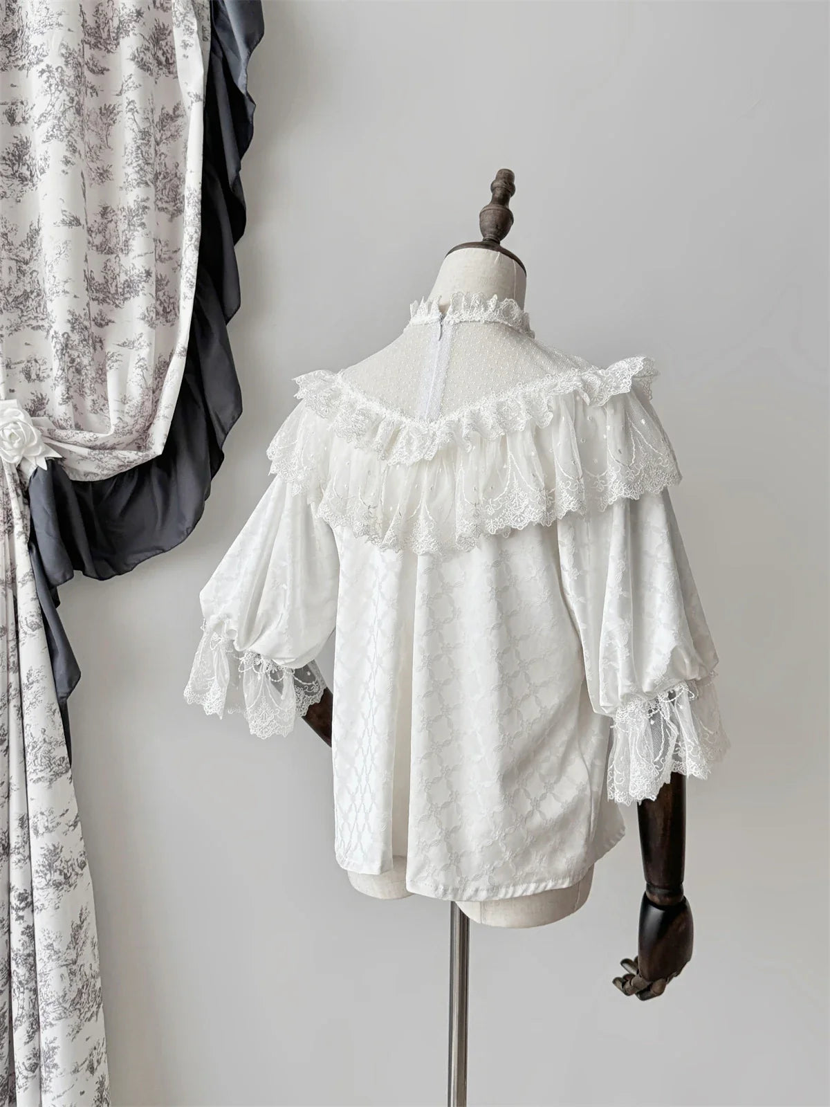 maoxiangshop - Muppet Mind Ben~Classic Lolita Shirt V-neck Short Sleeves Blouse