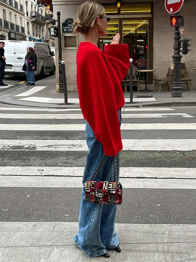 Vintage Knitted Woolen Jackets Women Casual V-neck Long Sleeve Female Short Coats Autumn Winter Fashion New Lady Outwears