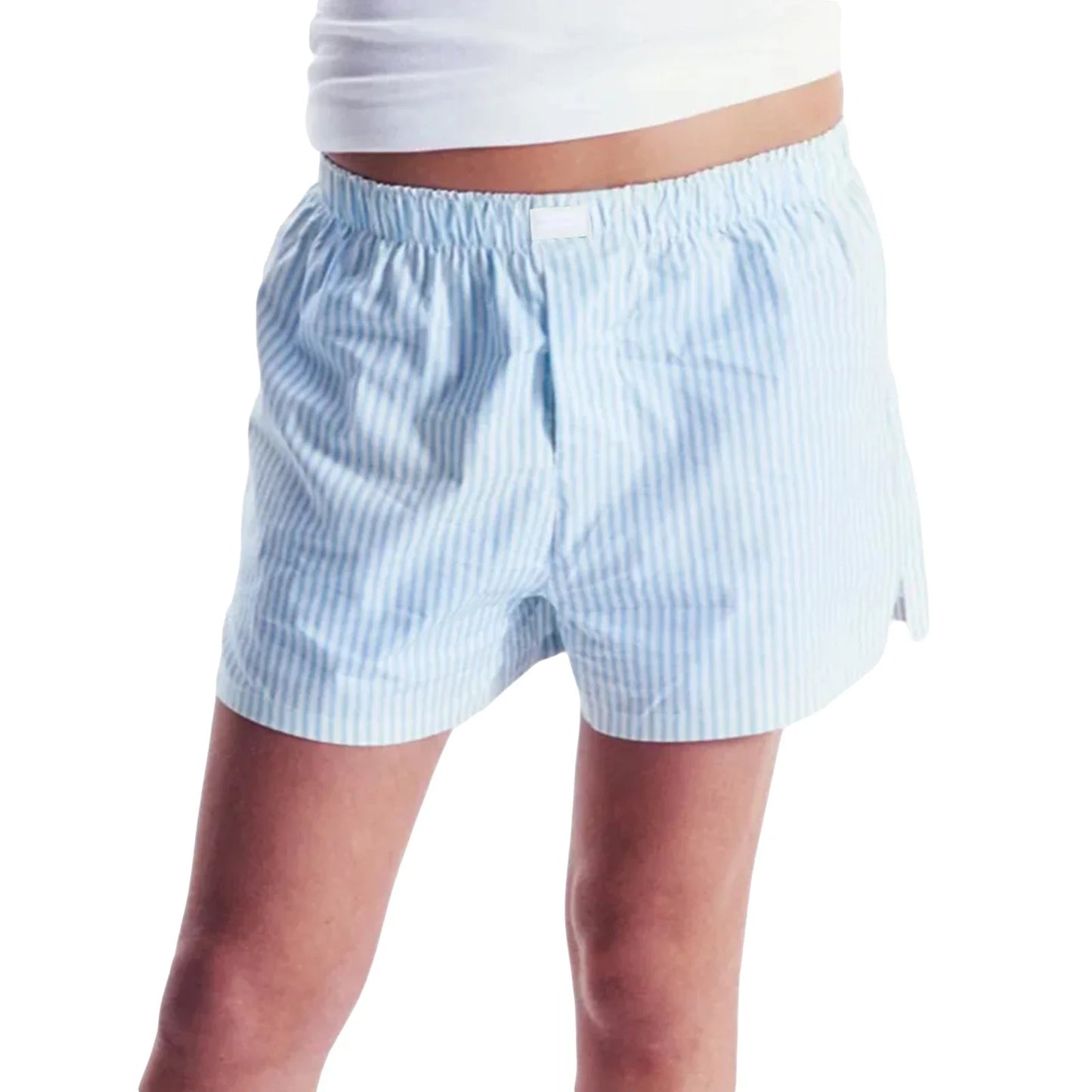 maoxiangshop - Women's Y2K Aesthetic Summer Casual Pajama Shorts Elastic Band Loose Fit Striped Lounging Beach Cute Short Panties