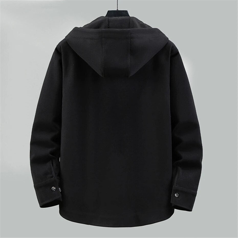 maoxiangshop New Spring Autumn Jacket Men Wool Coat Plus Size 10XL 11XL Windbreak Jackets Male Black Coat Big Size 11XL