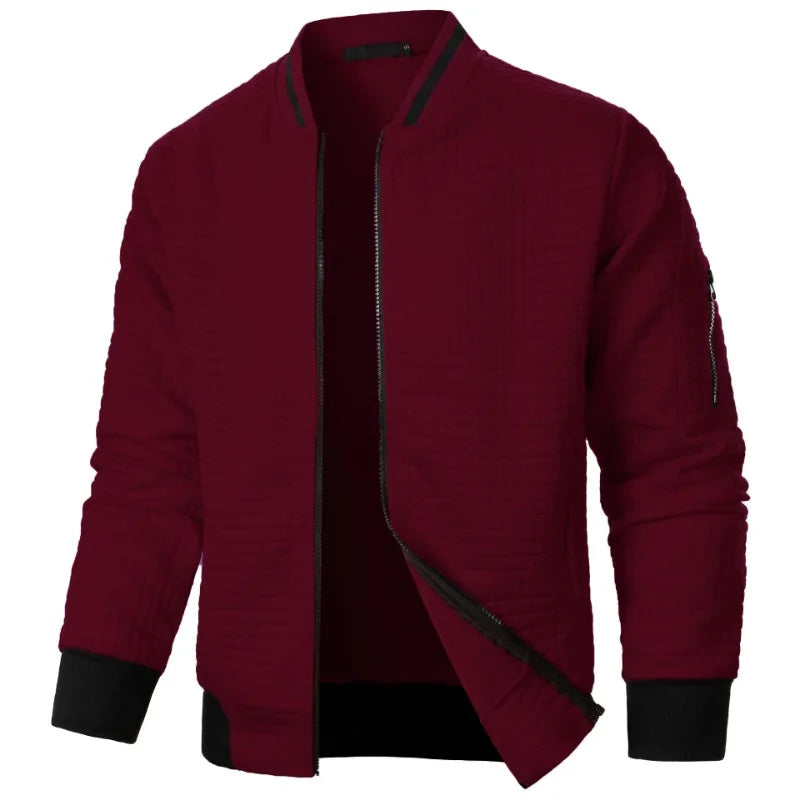 maoxiangshop Autumn Mens Long Sleeve Zipper Jacket Stand Up Coats Sport Outdoor Sweatwear Winter Warm Baseball Collar Sweatshirts