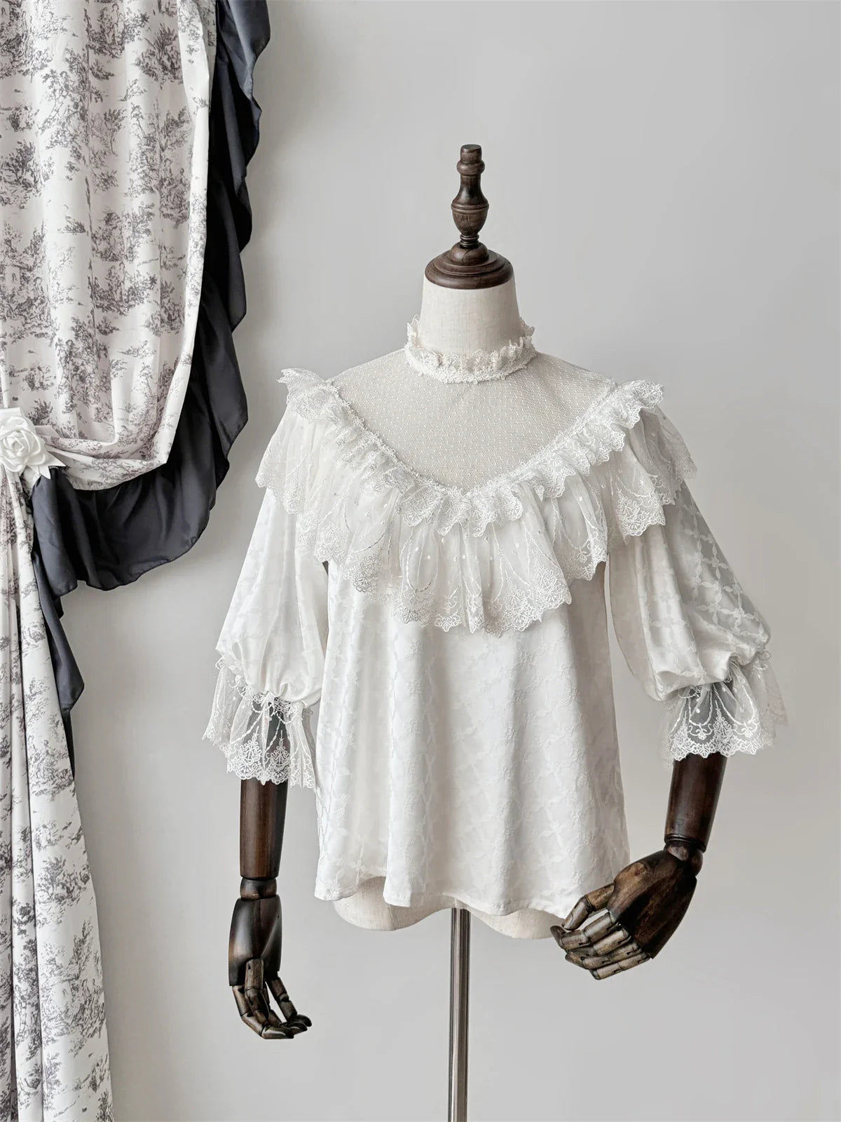 maoxiangshop - Muppet Mind Ben~Classic Lolita Shirt V-neck Short Sleeves Blouse