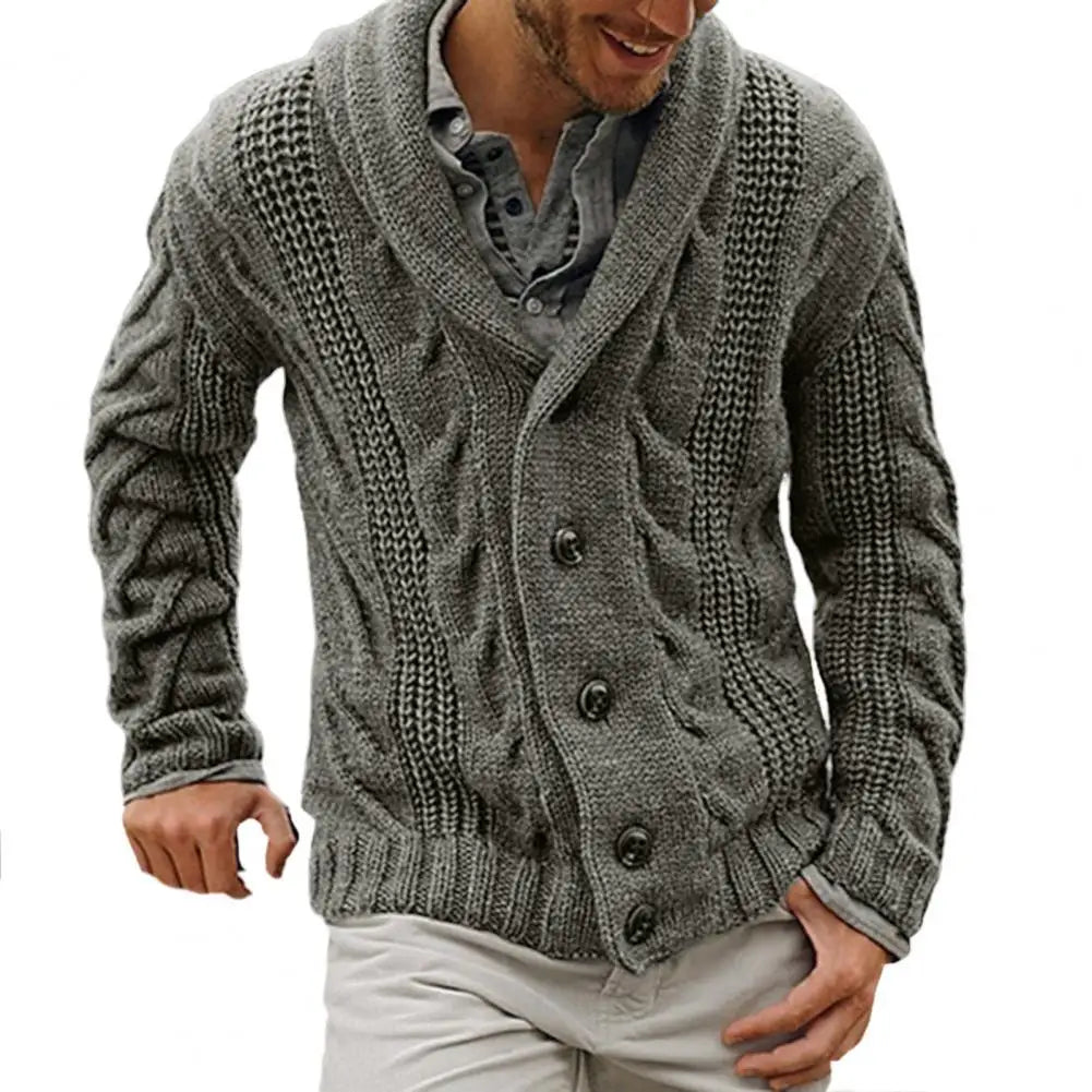 maoxiangshop Men Sweater Jacket Cotton Blend Button Closure Men Knitwear Long Sleeve Fashion Cardigan Sweater For Autumn Winter