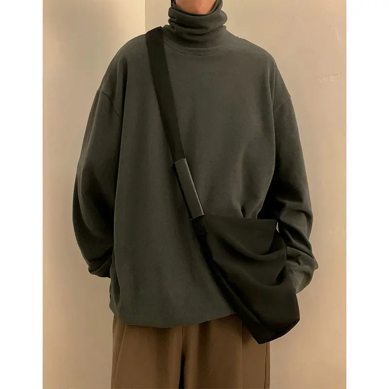 maoxiangshop Casual Sweatshirts Men/Women Hoodies Pullover Streetwear Solid Turtleneck Hoodie Hip hop Basic Hoodies Oversized Clothes