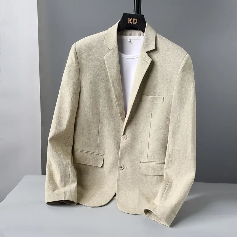 maoxiangshop Men's COTTON Linen Casual Blazer ,Slim Fit Suit Jacket,Suitable for Spring and Autumn, Polyester Lining , Plus Size M-6XL