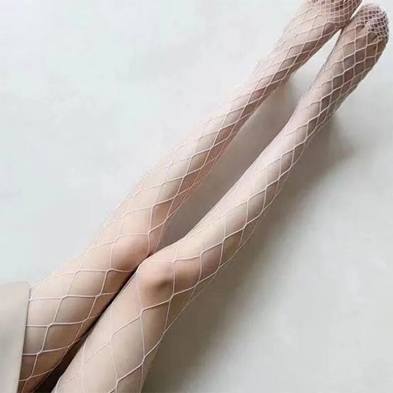 maoxiangshop Nylons Fishnet Tights Pantyhose Netting Stockings Leggings For Women White Black Mesh Tights Sexy Fishnet Stockings Lingerie