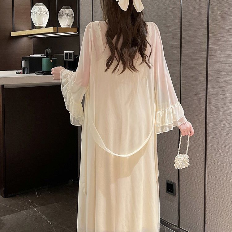 maoxiangshop Autumn Lace Strap Dresses for Women Sweet Vintage Korean Style Long Party Dresses Elegant Casual Women's Dresses Designer