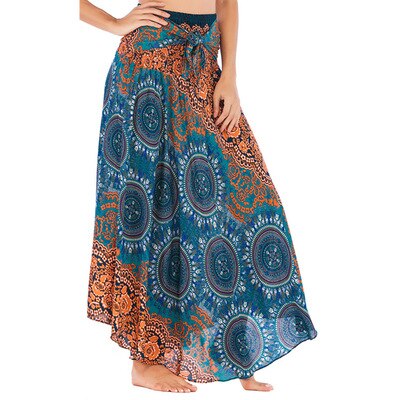 maoxiangshop Fashion Skirts Women Clothes Roupas Saia Bottom Women Skirt New Sexy Woman Long Jupe Bohemian Boho Flowers Elastic Waist Faldas