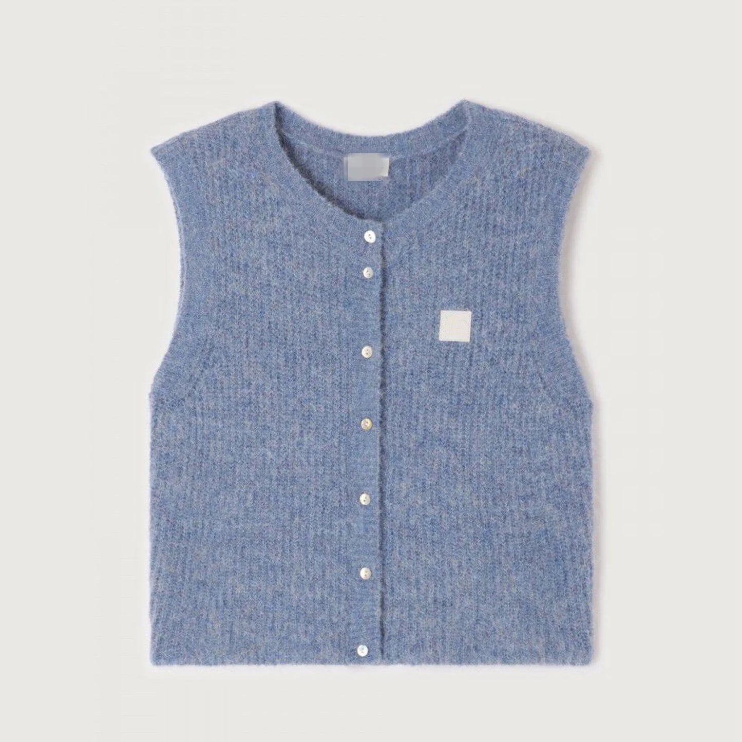 maoxiangshop - Women's Y2K Cute Knitted Tank Tops Casual Summer Solid Color Button-up Front Basic Sleeveless Aesthetic Sweater Vest
