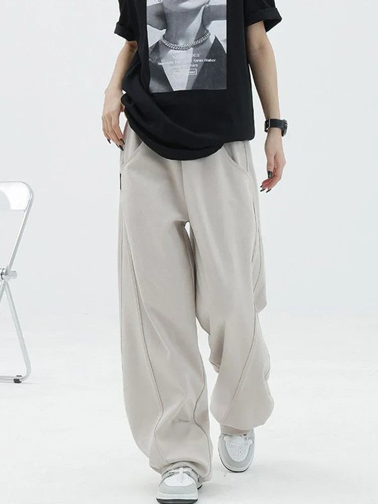 maoxiangshopJmprs Harajuku Women Streetwear Sweatpants High Waist Hip Hop Wide Leg Pants Korean Oversize Loose Bf Retro Trousers Spring New