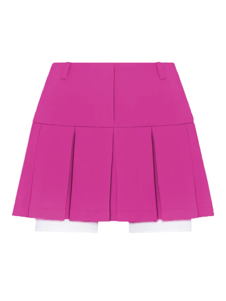 maoxiangshop - New Mini Skirt For Women Cute High Waist Fashion Y2K Skirts Set Casual Streetwear Womens Bottom Black Pleated Skirts