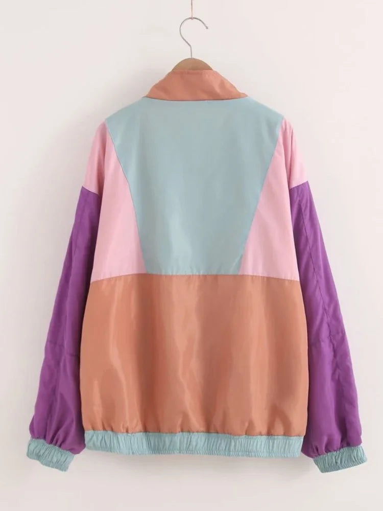 Winter Harajuku Woman Jackets Stand Collar Patchwork Pockets Outerwear Women Coats Streetwear Female Ladies Sudadera