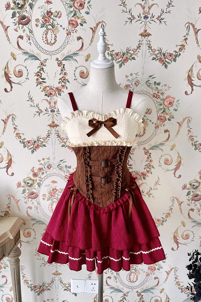 maoxiangshop - Lolita Hunter Dark Gothic Waist Slimming Halter Dress