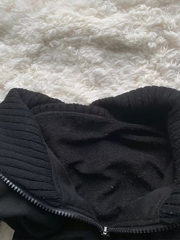 maoxiangshop - Punk Coat Dark Winter Clothes Women Gothic Zip Up Hoodies 2024 New Korea Oversized Tops Jackets Femme Hoody Streetwear Coats Top