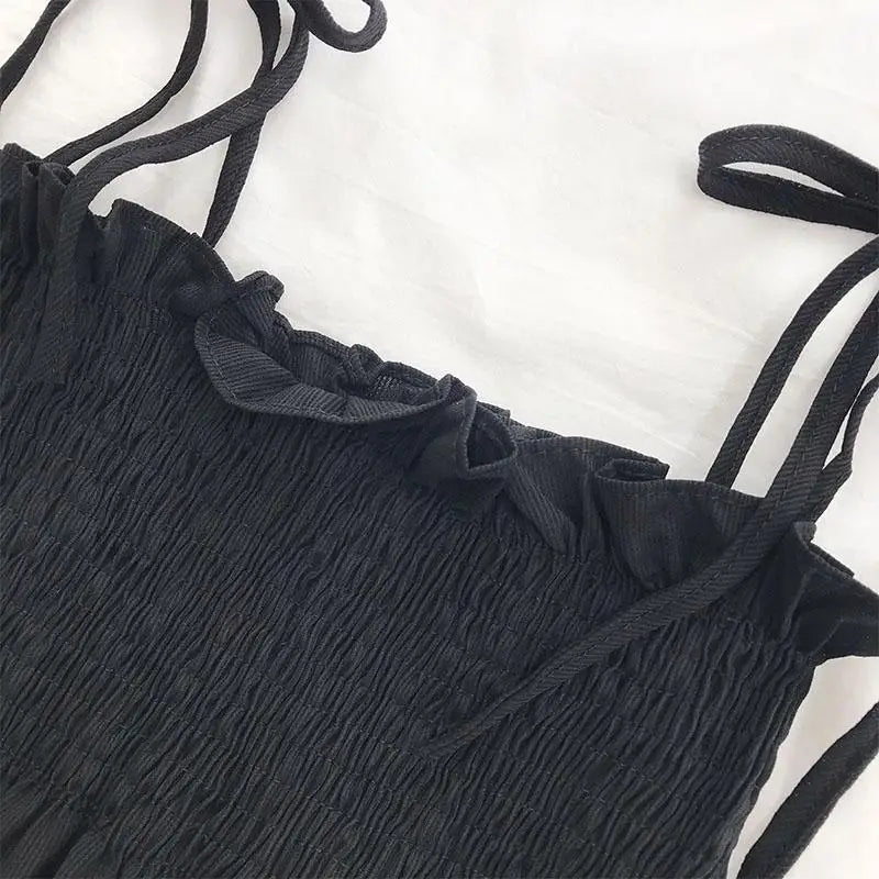 maoxiangshop Sexy Tank Top Bow Halter Crop Tops Women Summer Folds Camis Backless Camisole Casual Bandage Tee Female Sleeveless Cropped Vest