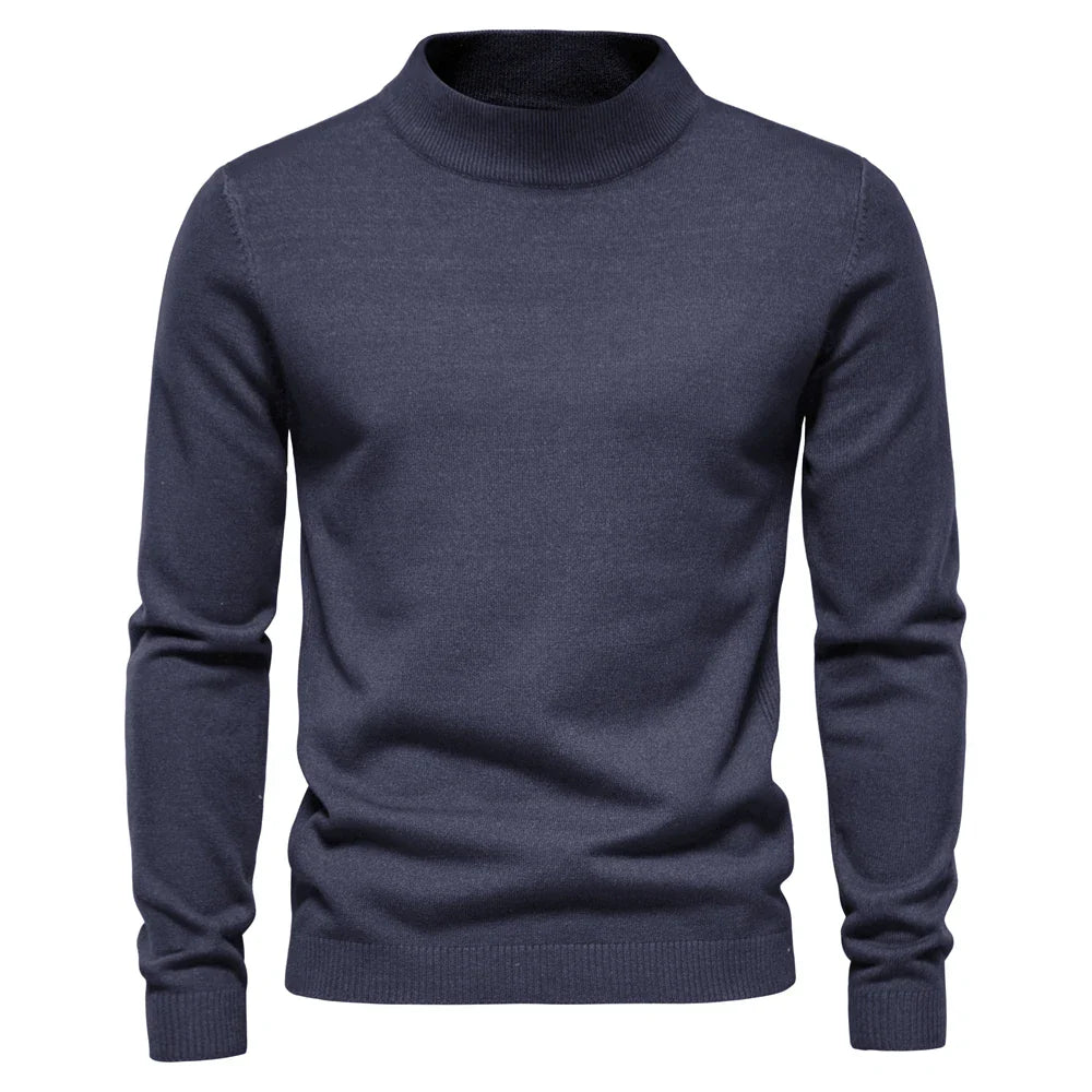 maoxiangshop New Winter Turtleneck Thick Mens Sweaters Casual Turtle Neck Solid Color Quality Warm Slim Turtleneck Sweaters Pullover Men