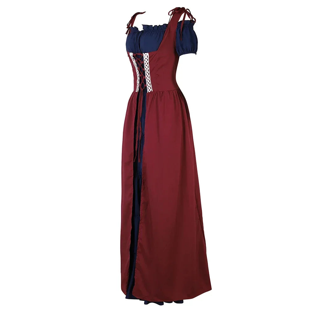 maoxiangshop - Renaissance Dress for Women Irish Medieval Dresses Victorian Female Costumes Halloween Cosplay Costume Masquerade Party Outfits