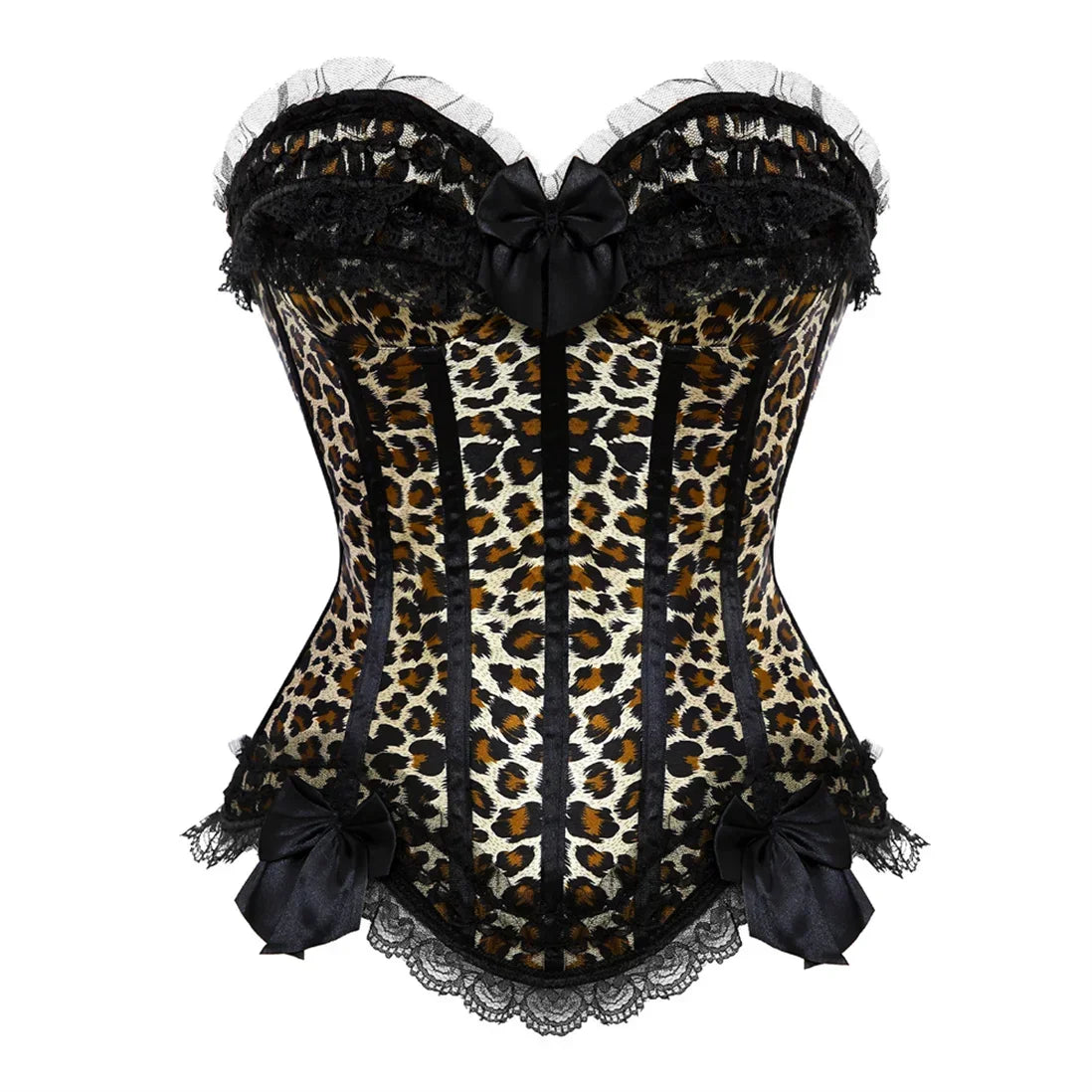 maoxiangshop - Corset Tutu Steampunk Satin Bustier Dress Burlesque Corselet Sexy Lace Up Corsage Skirt Classic Clubwear Carnival Party Costumes