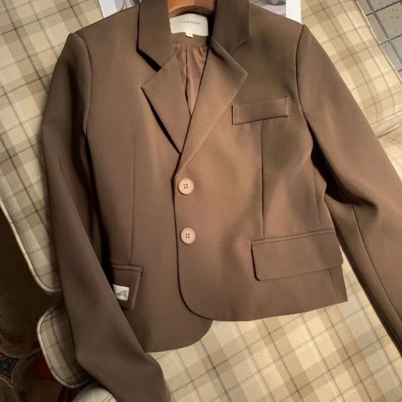 maoxiangshop - British Style Short Suit Jacket For Women'S Autumn And Winter New Design Sense, College Style Versatile Casual Small Suit