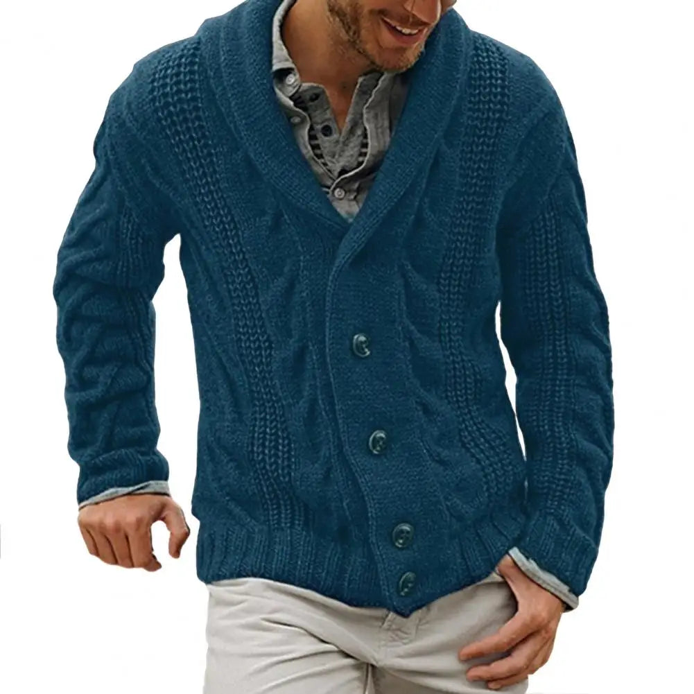 maoxiangshop Men Sweater Jacket Cotton Blend Button Closure Men Knitwear Long Sleeve Fashion Cardigan Sweater For Autumn Winter