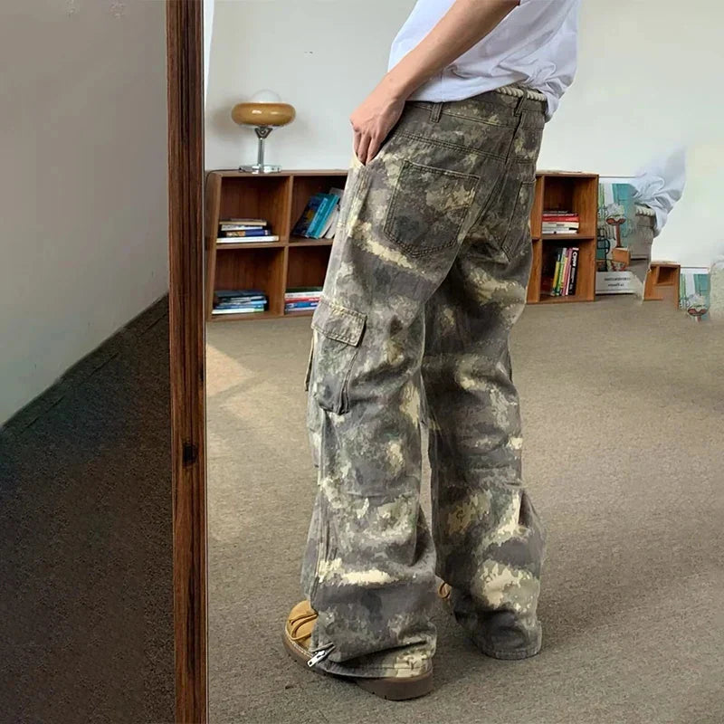 Camouflage Cargo Pants Men Oversize Camo Trousers Male Loose Casual Vintage Streetwear Hip Hop Safari Style
