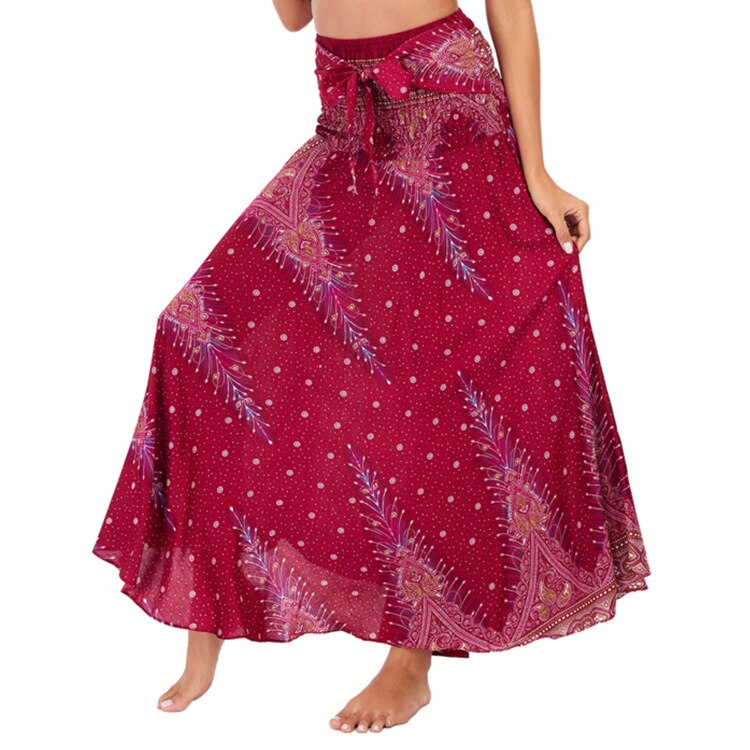 maoxiangshop Fashion Skirts Women Clothes Roupas Saia Bottom Women Skirt New Sexy Woman Long Jupe Bohemian Boho Flowers Elastic Waist Faldas
