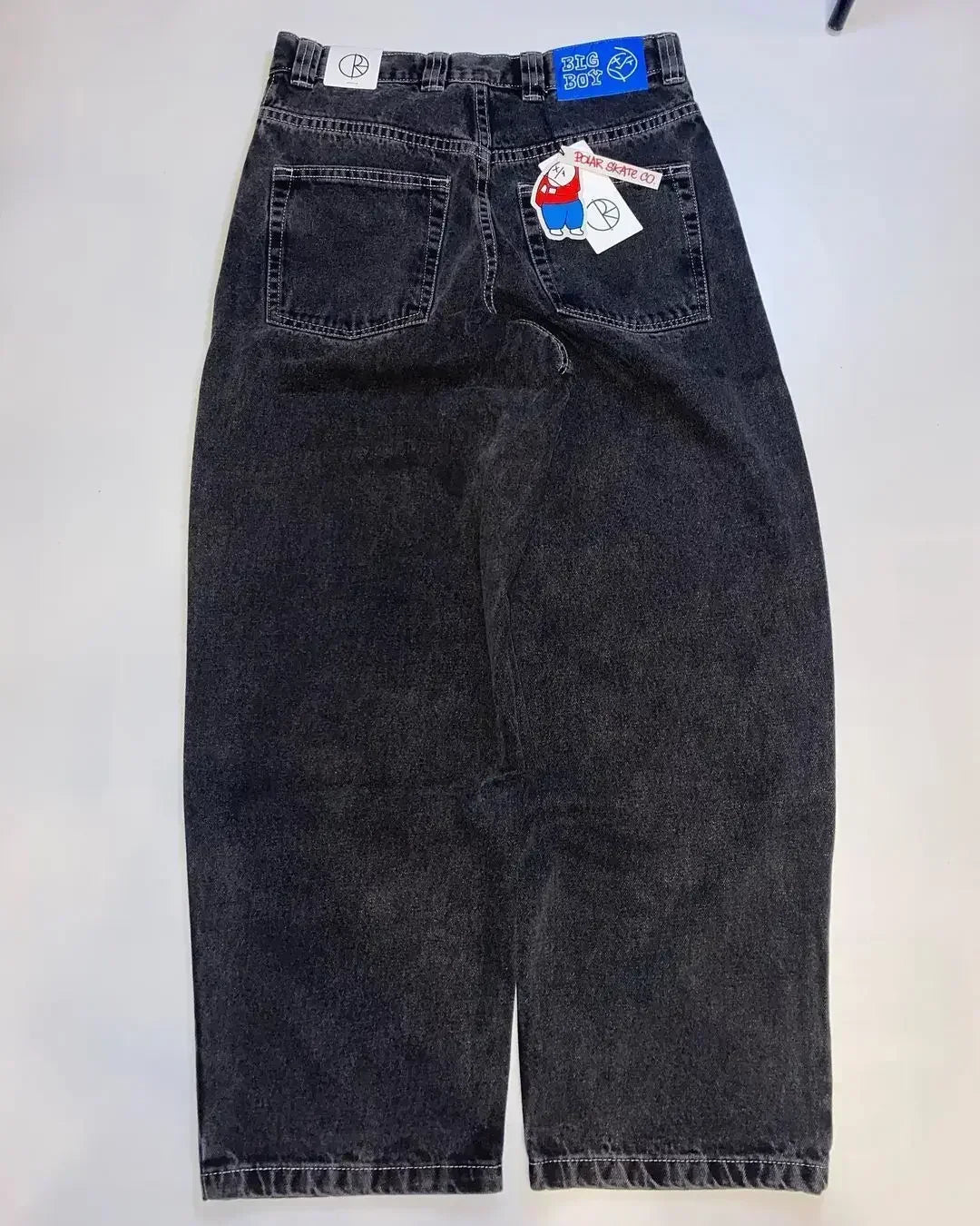 Jeans New Y2K Women Harajuku Retro Hip Hop Cartoon Embroidery Baggy Jeans Black Pants High Waisted Wide Trousers Streetwear