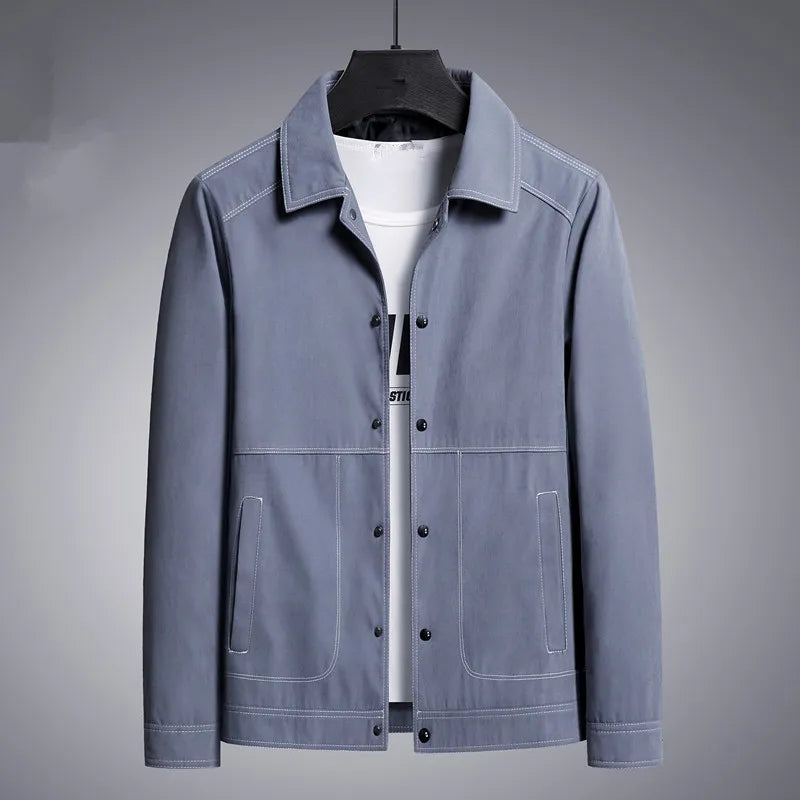 maoxiangshop New Autumn Casual Jacket Men Korean Fashion Turn Down Collar Jacket Coat Men\'s Hip Hop Jackets Men Streetwear Outerwear