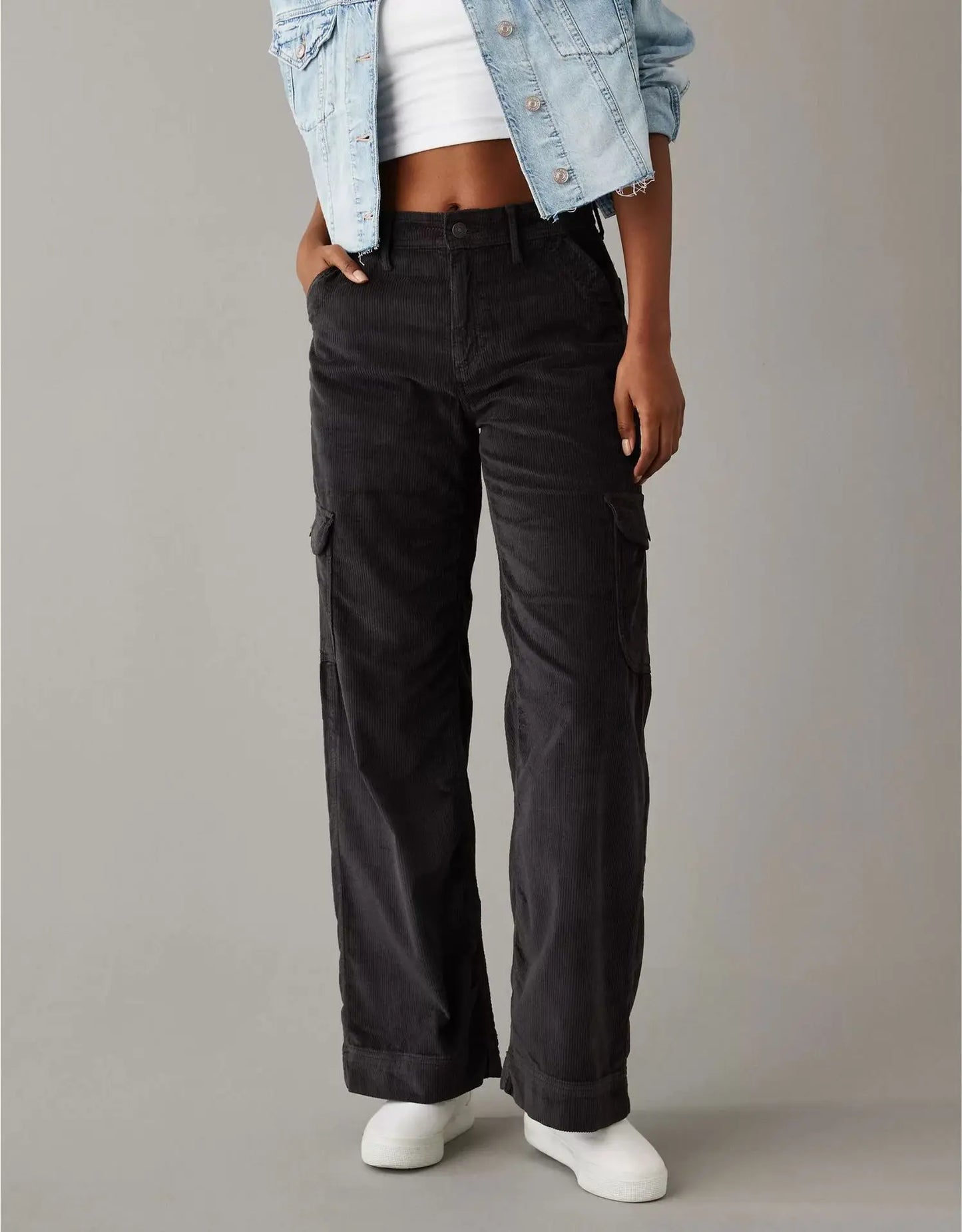 maoxiangshop - Autumn New Loose Straight Leg Pants for Women Solid Corduroy Pants Women's Casual Pants