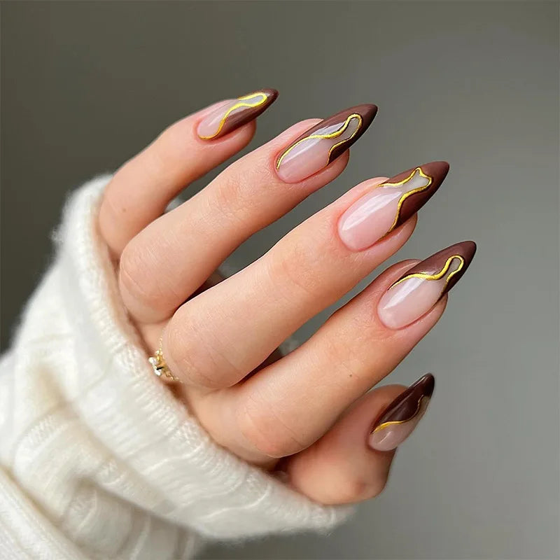 maoxiangshop 24Pcs False Nails With Glue Almond Pink Butterfly Design Detachable Rhinestones Acrylic Fake Nails long stiletto Press On Nails