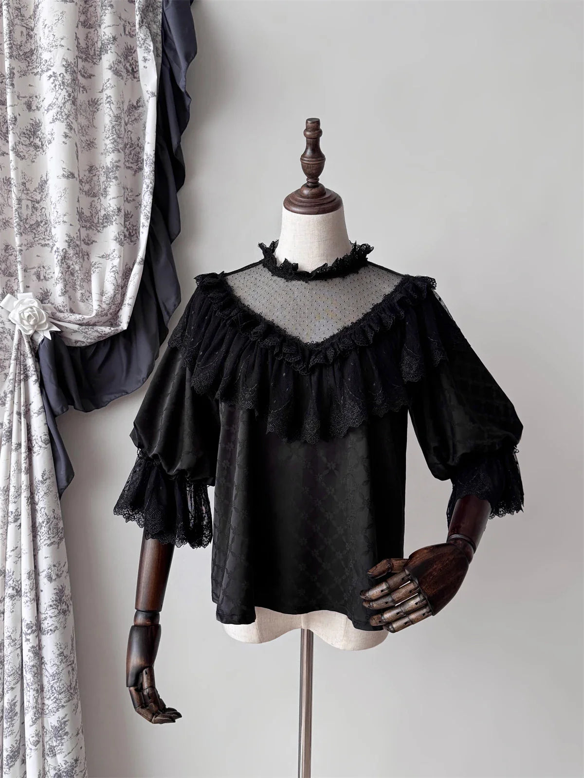 maoxiangshop - Muppet Mind Ben~Classic Lolita Shirt V-neck Short Sleeves Blouse