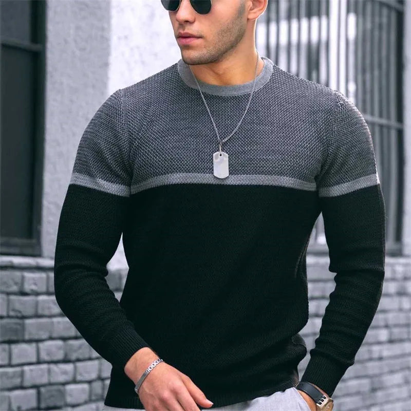 maoxiangshop Autumn and Winter Sports Fitness Slim Breathable Men's Long Sleeve T-shirt Europe and the United States Men Fitness O Collar Shi