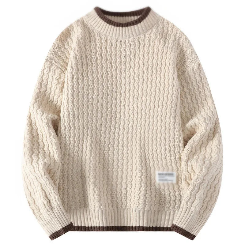 maoxiangshop New Autumn Winter Mens Mock Neck Sweaters Knitted Pullovers Fashion Casual Knitwear Men Youthful Vitality Sweater Pullover Man