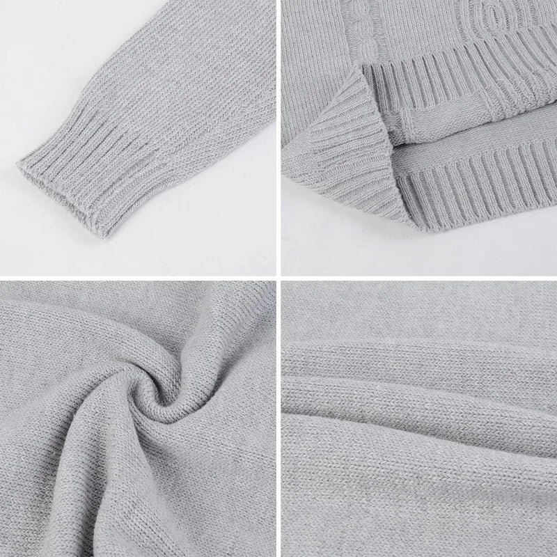 maoxiangshop Autumn Winter Men's Warm Sweater Long Sleeve Turtleneck Sweater Retro Knitted Sweater Pullover Sweater
