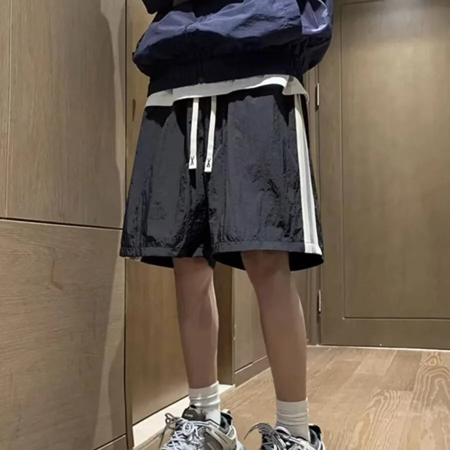 maoxiangshop Wide Shorts Pants Men Quick Drying Hawaiian Beach Oversized Casual Joggers Korean Streetwear Baggy Sports Trousers Male
