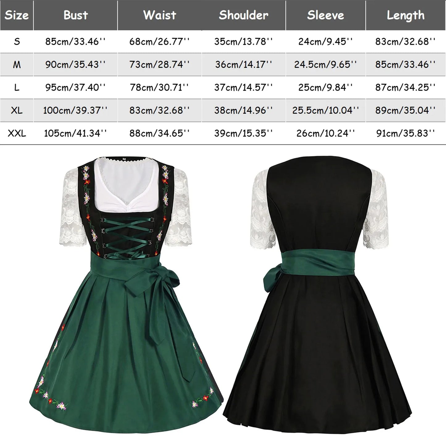 maoxiangshop - Women Oktoberfest Ceremony Costumes New German Bavarian Traditional Beer Girl Costume Cosplay Carnival Party Dresses Vestidos